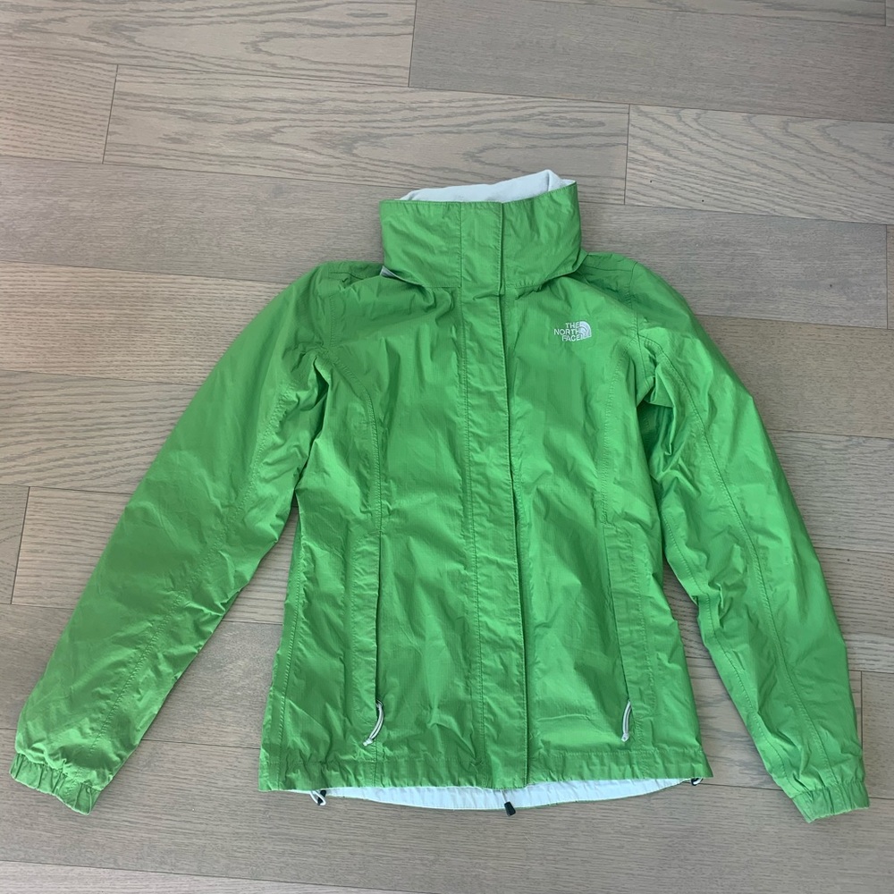 The North face rain jacket with hoodie